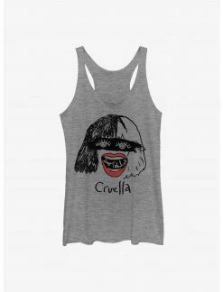 HER Disney Cruella Look Fabulous Drawing Womens Tank Top