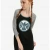 DISNEY Marvel The Avengers SHIELD Hydra Dark Sleeper Agent Glow-In-The-Dark Sleep T-Shirt -Her Universe shop unnamed file 1046