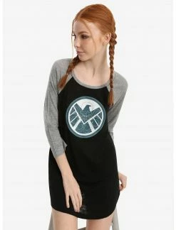 Her Universe shop 17 DISNEY Marvel The Avengers SHIELD Hydra Dark Sleeper Agent Glow-In-The-Dark Sleep T-Shirt