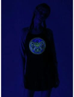 DISNEY Marvel The Avengers SHIELD Hydra Dark Sleeper Agent Glow-In-The-Dark Sleep T-Shirt -Her Universe shop unnamed file 1049