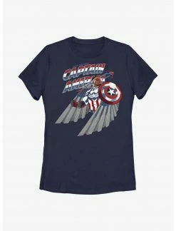 HER Marvel The Falcon And The Winter Soldier Shield Star Womens T-Shirt