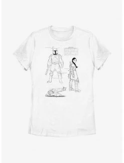 HER Star Wars: The Book Of Boba Fett Textbook Sketches Womens T-Shirt