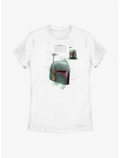 HER Star Wars: The Book Of Boba Fett Helmet Schematic Painted Womens T-Shirt