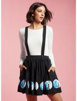 HUNIVERS Coraline Button Moon Suspender Skirt
