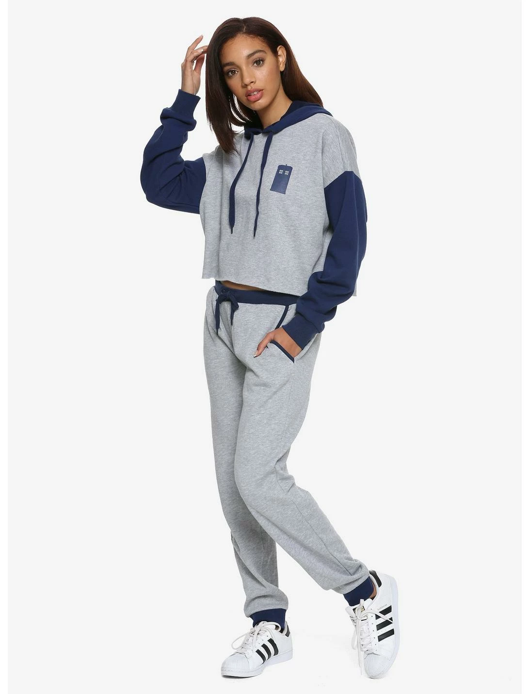 HUNIVERS Doctor Who Thirteen & TARDIS Cropped Hoodie 3 HUNIVERS Doctor Who Thirteen & TARDIS Cropped Hoodie - Image 3
