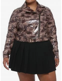 HUNIVERS Her Universe Wonder Woman 1984 Cheetah Crop Moto Jacket Plus Size