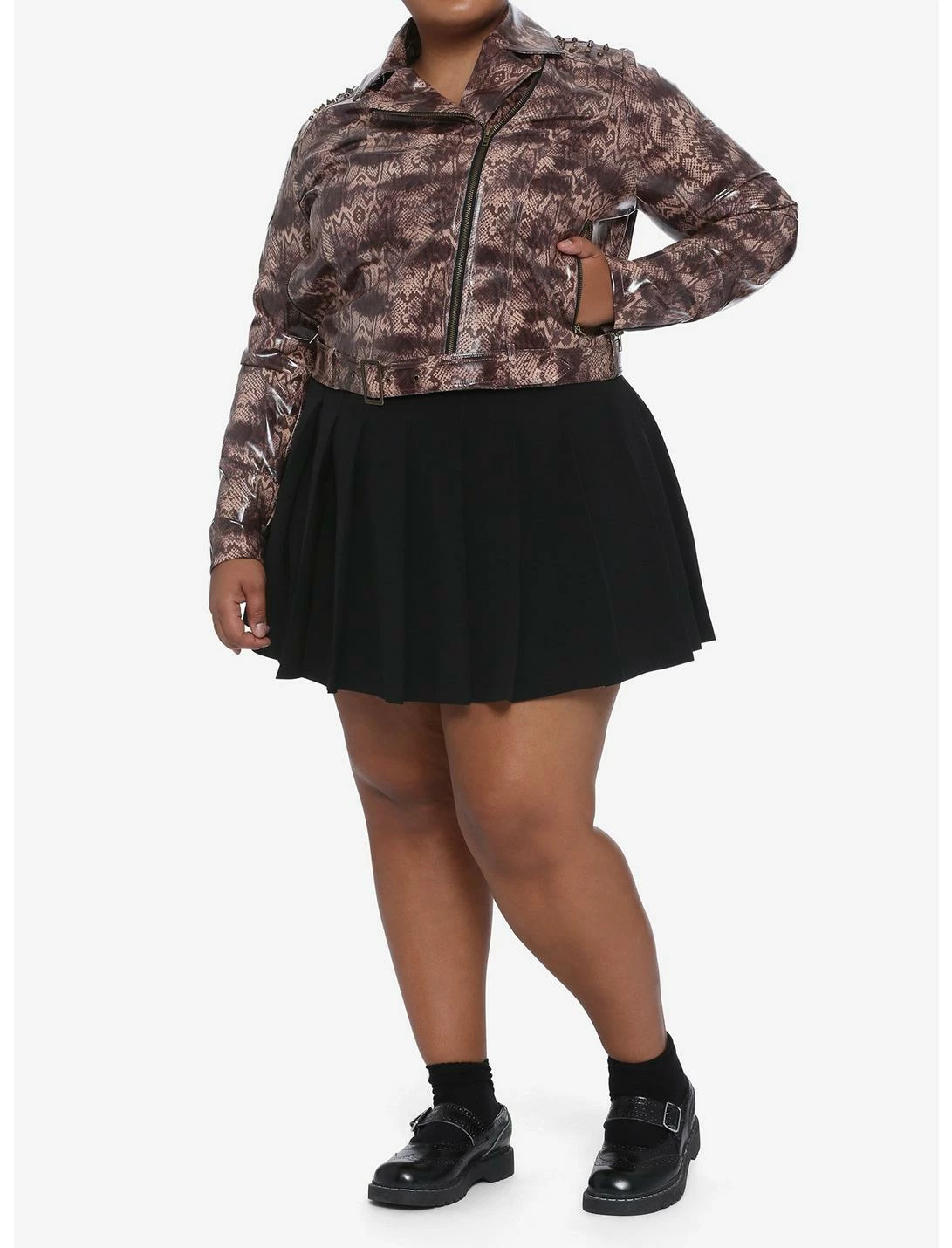 HUNIVERS Her Universe Wonder Woman 1984 Cheetah Crop Moto Jacket Plus Size 2 HUNIVERS Her Universe Wonder Woman 1984 Cheetah Crop Moto Jacket Plus Size - Image 2