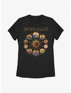 Marvel Eternals Circular Gold Heroes Womens T-Shirt