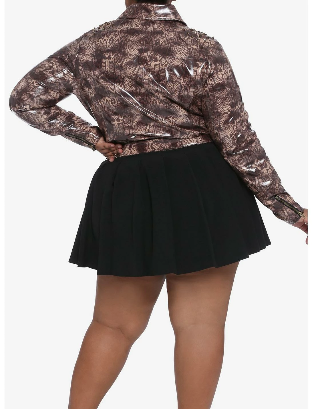 HUNIVERS Her Universe Wonder Woman 1984 Cheetah Crop Moto Jacket Plus Size 3 HUNIVERS Her Universe Wonder Woman 1984 Cheetah Crop Moto Jacket Plus Size - Image 3