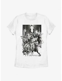 HER Marvel Eternals Black & White Paint Splatter Poster Womens T-Shirt
