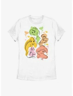 HER Disney Princesses Abstract Line Art Womens T-Shirt