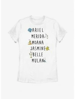 HER Disney Princesses Name Stack Womens T-Shirt