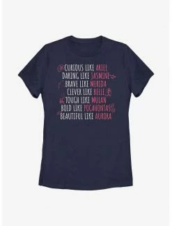 HER Disney Princesses Character Traits Womens T-Shirt