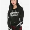 HUNIVERS Her Universe DC Comics Birds Of Prey Huntress Chain Semi-Crop Hoodie