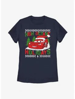 HER Disney Pixar Cars High Octane Holidays Lightning McQueen Womens T-Shirt