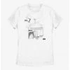 HER Star Wars: The Book Of Boba Fett Grayscale Helmet Sketch Womens T-Shirt -Her Universe shop unnamed file 72
