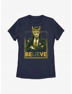 HER Marvel Loki Believe Political Motive Womens T-Shirt
