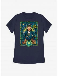 HER Marvel Loki Stained Glass Womens T-Shirt