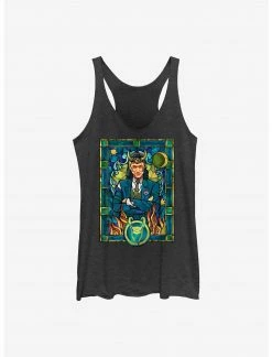 HER Marvel Loki Stained Glass Womens Tank Top