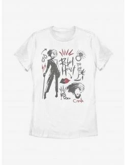 HER Disney Cruella Fashion Sketch Womens T-Shirt